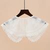 Korean Women Lace Fake Collar Shawl Wrap Embroidery Shirt Detachable Collars Removable Blouse Doll False Collar Decorative