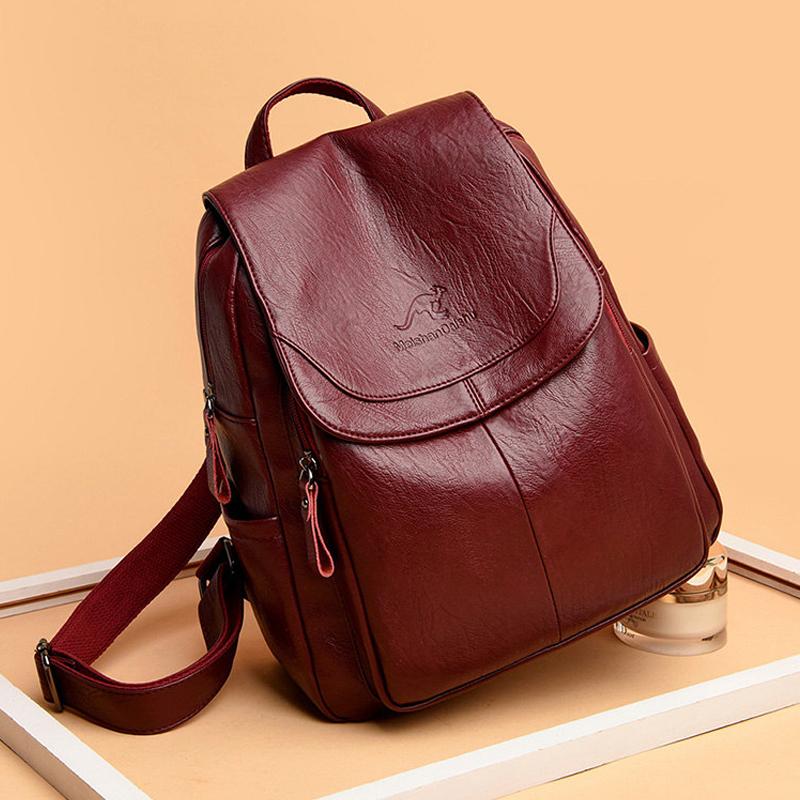 10 Colors Women Soft PU Leather Backpacks Vintage Female Shoulder Bags Sac a Dos Casual Travel Ladies Bagpack Mochilas School Bags