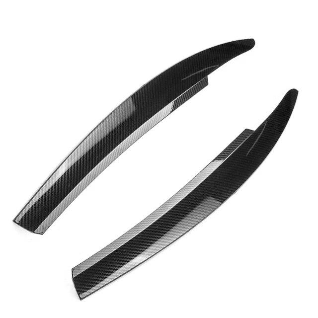 Pair Gloss Black/Carbon Fiber Front Headlight Eyelid Eyebrow Trims For VW Scirocco R GTS 2008 2009 2010 2011 2012 2013-2017