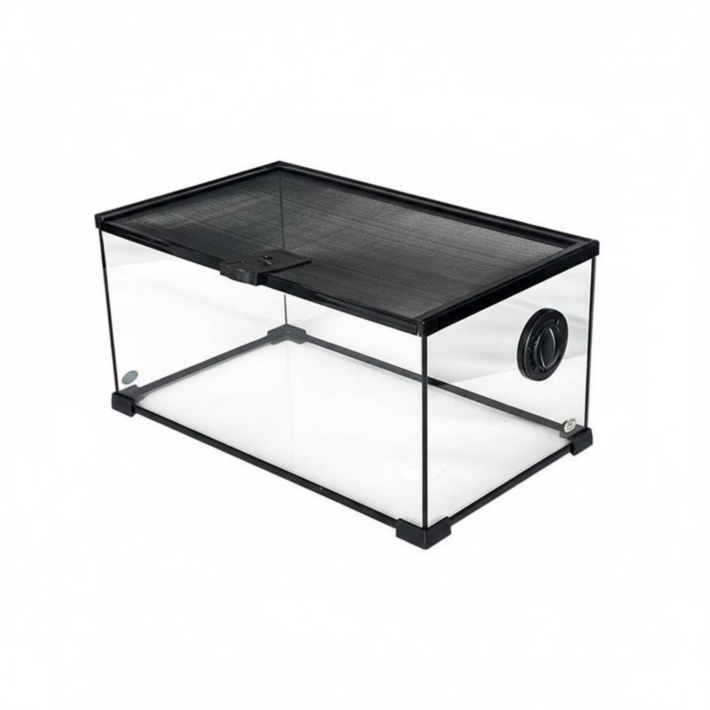 Spotted Gecko Enclosure Anti-Prevent Exit Design Panoramic Glass Enclosure Transparent Arachnid Enclosure Sturdy Construction