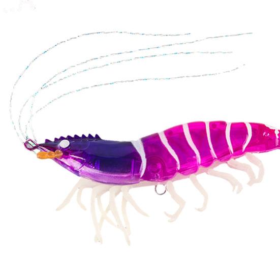 Luminous Shrimp Bait with Squid Jig Hook Realistic Bionic Artificial