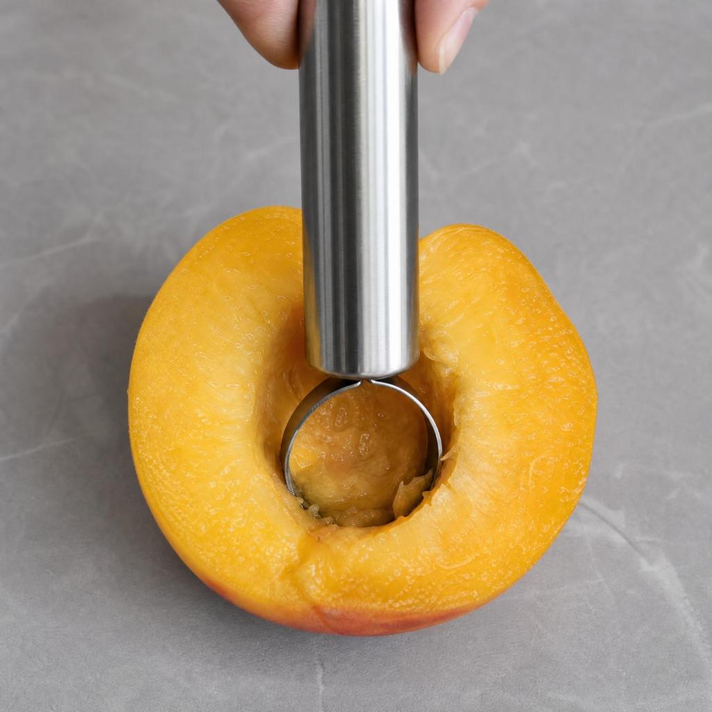 Stainless Steel Fruit Pitting Tool Sturdy Peach Dishwasher Safe