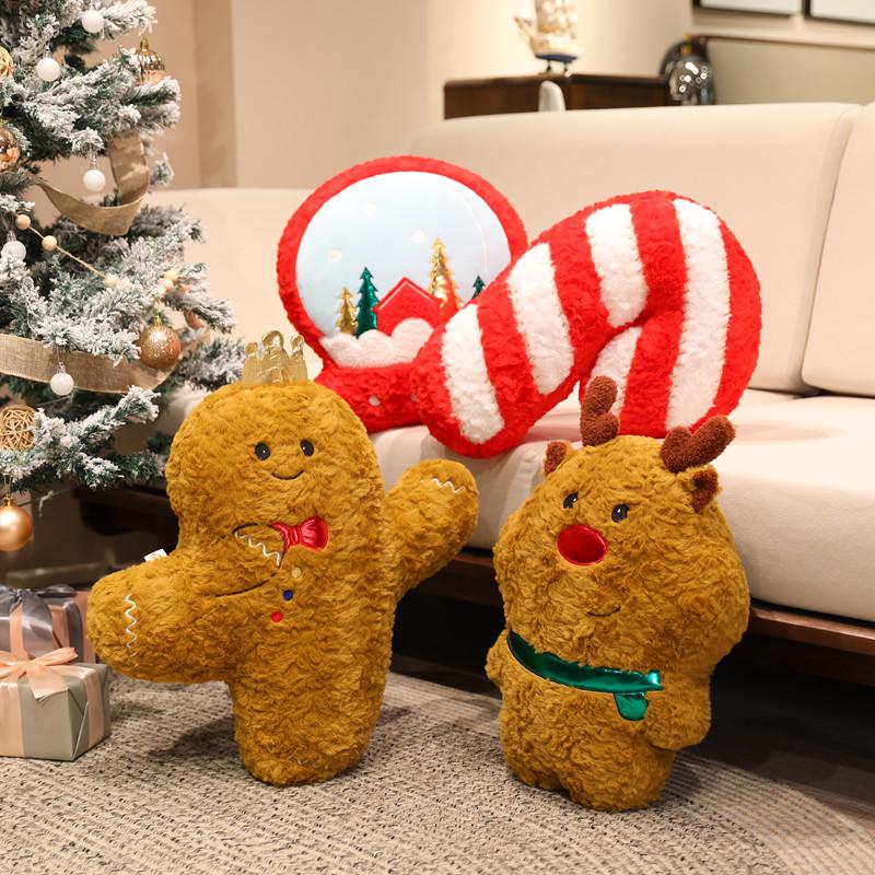 Cartoon Santa Throw Pillow Plush Toy Doll Elk Bell Throw Pillow Children'S Rag Doll Christmas Gift