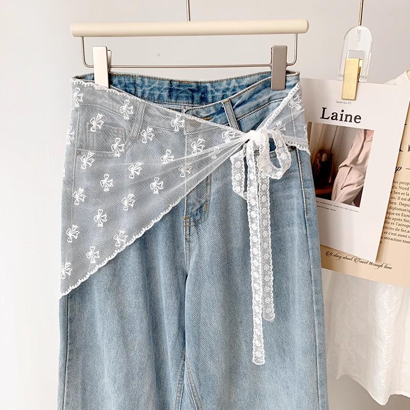 Korean Style Layered Gauze Lace Skirt with Headscarf - Spring/Summer Women's Versatile Short Skirt & Butt Cover