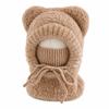 Thickened Kids Winter Beanie Knitted Thick Warm Balaclava Hooded Scarf Hat  Toddlers