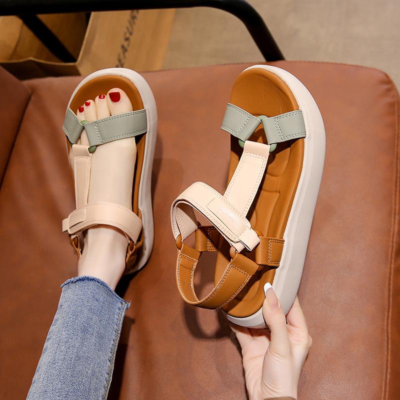 New Platform Sandals Women's 2025 Summer New Casual and Lightweight Beach Shoes Fashionable and Simple Women's Shoes