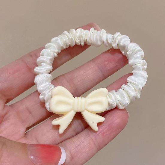 4Pcs Girl Hair Ropes Cartoon Decoration Macaron Color High Elasticity Hair Bands High Elasticity No Hair Damage Ponytail