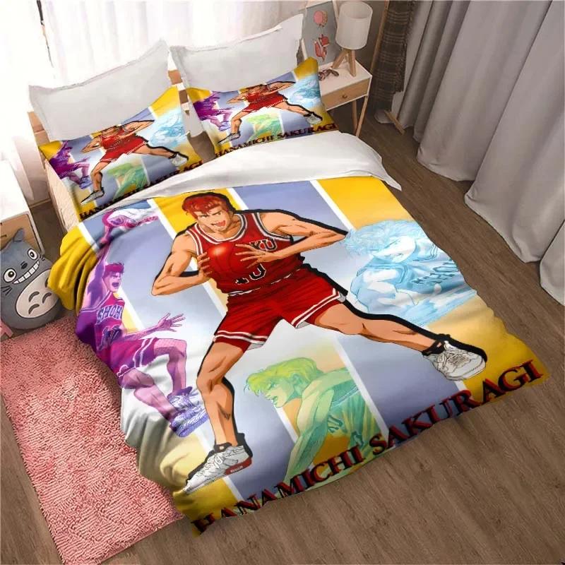 Slam Dunk Cartoon Printed Bedding Sets Exquisite Bed Supplies Set Duvet Cover Bed Comforter Set Bedding Set Luxury Birthday Gift