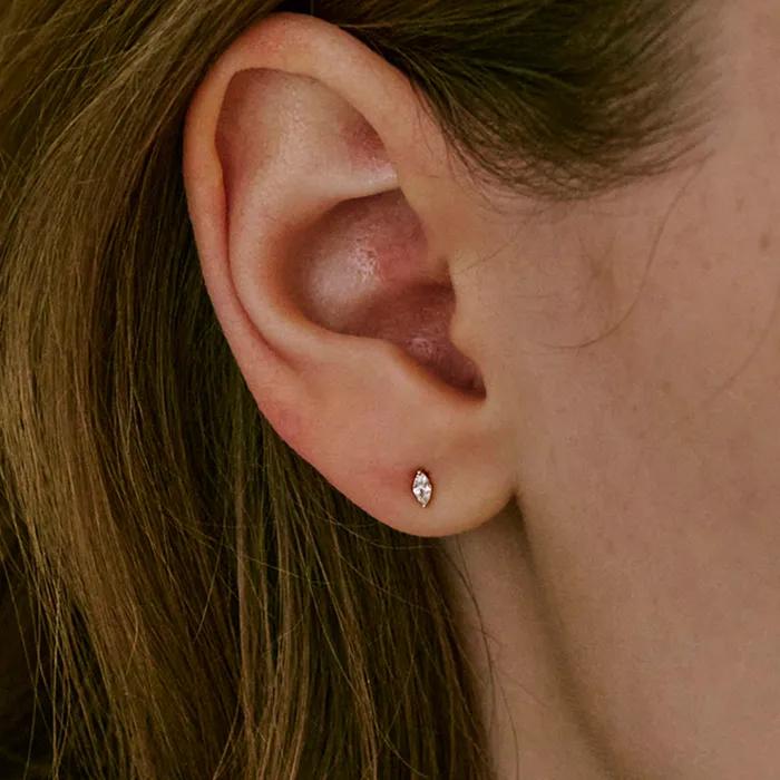 14K Navette Earrings