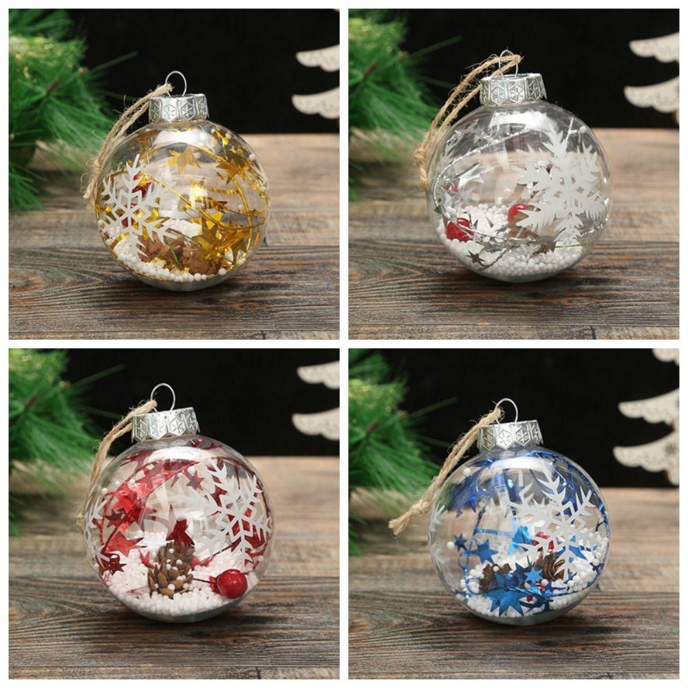 Round Snowflake Christmas Ball Transparent Christmas Tree Decorative  Christmas Tree