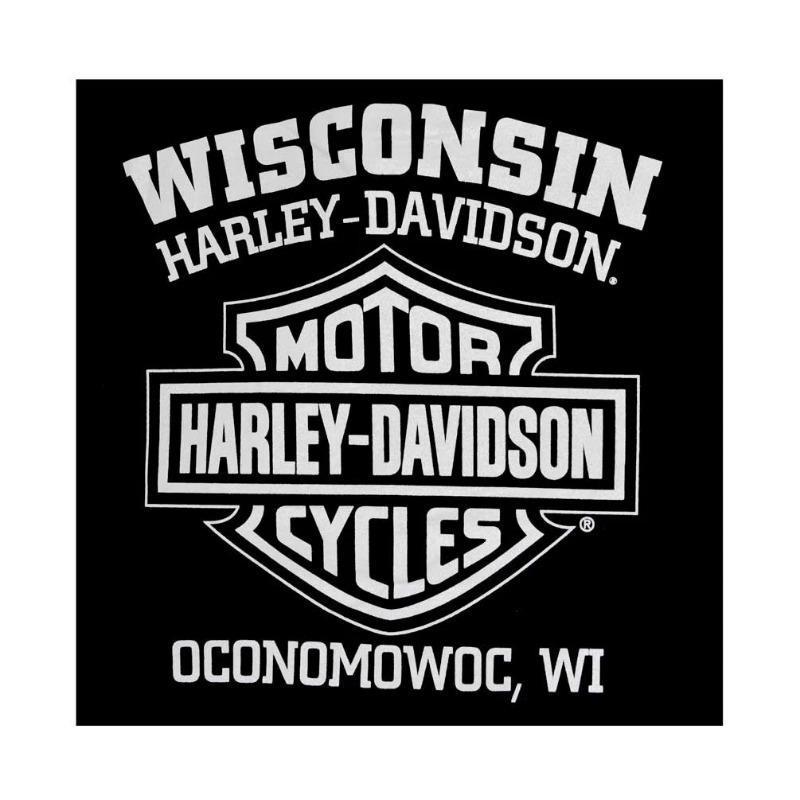 Harley-Davidson Herren T-Shirt Adler Grafik Kurzarm T-Shirt Schwarzes T-Shirt