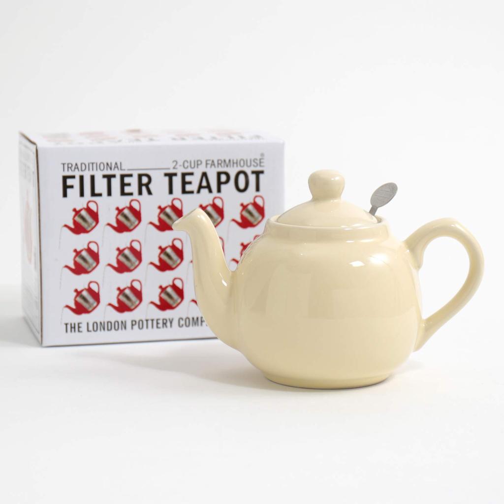 London Pottery London Pottery Tekanna 2 Koppar 550ml Elfenben Brittiskt Märke Svart Te