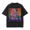 I Feel So Free M-Madonna Confessions II T Shirt Washed Short Sleeve Oversize T-Shirt  Vintage Tops Streetwear Graphic Tee Shirt