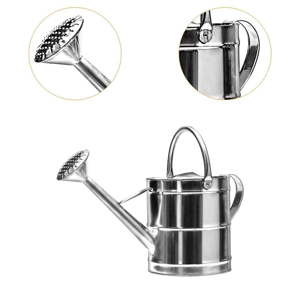 Practical Stainless Steel Watering Can Removable Spray Head Versatile Garden Water Dispenser for Indoor Potted Plants