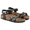 Birkenstock Top Grain Cow Leather Beach Sandals Women's Black Narrow 1021487