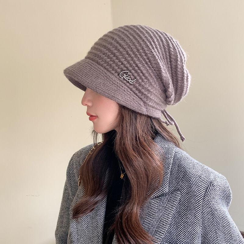 Knitted Hat Women's Winter Wool Hat Autumn and Winter Versatile Winter Warm Knitted Hat Women