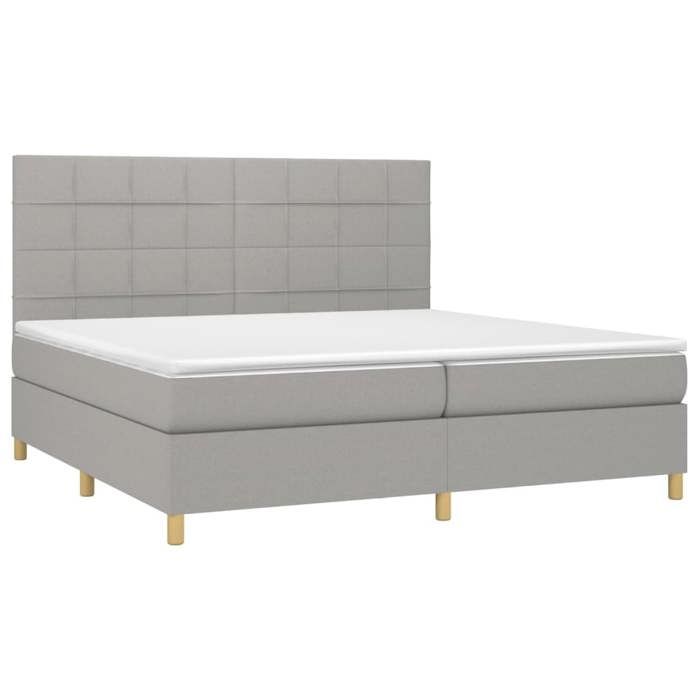 VidaXL Sommier à Lattes de Lit avec Matelas et LED, Lit Rembourré avec Tête de Lit, Lit Double, Lit Adulte de Chambre, 3135461