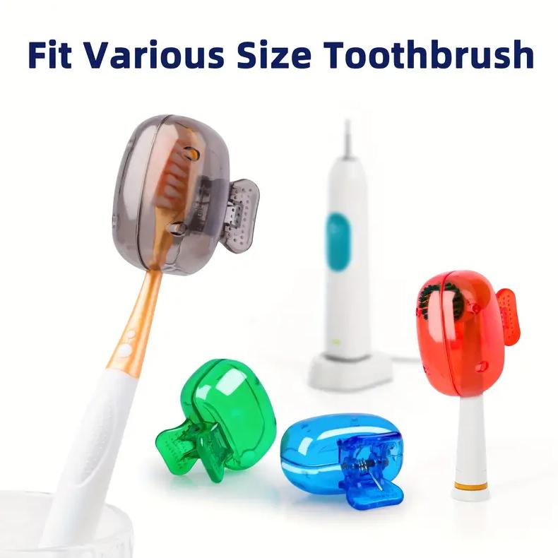 7 Colors Travel Toothbrush Head Covers Toothbrush Protector Cap Brush Pod Case Protective Portable Plastic Clip For Household Travel