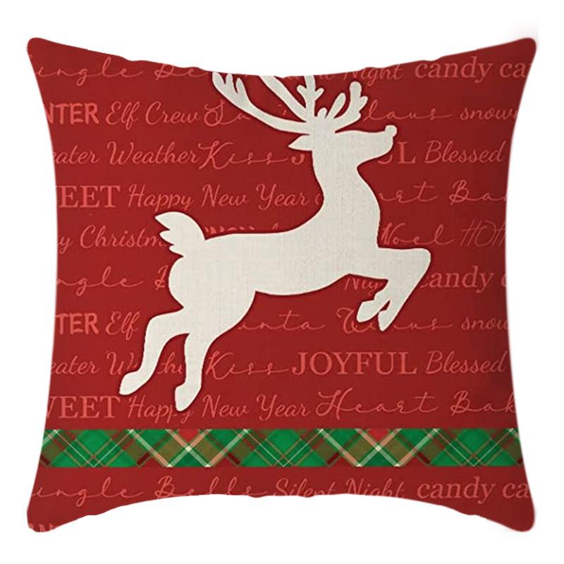 Christmas Throw Pillowcase Home Nordic Holiday Decoration Linen Super Soft Short Plush Sofa Pillowcase