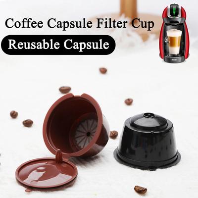 1/6 ST Återfyllningsbara Kaffekapsel Filterkoppar för Nescafe Dolce Gusto Återfyllningsbara Kapslar Filterkorgar Sil Kaffeutrustning Crema