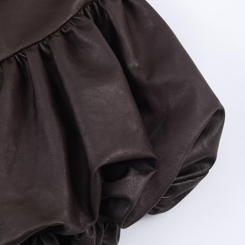 Spring 2026 Spicy Girl Leather Effect Jumpsuit Skirt 