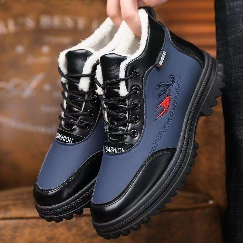 Pánské bavlněné boty zimní nové vysoké sametové teplé módní sněhule venkovní sportovní volnočasové mrazuvzdorné nepromokavé boty