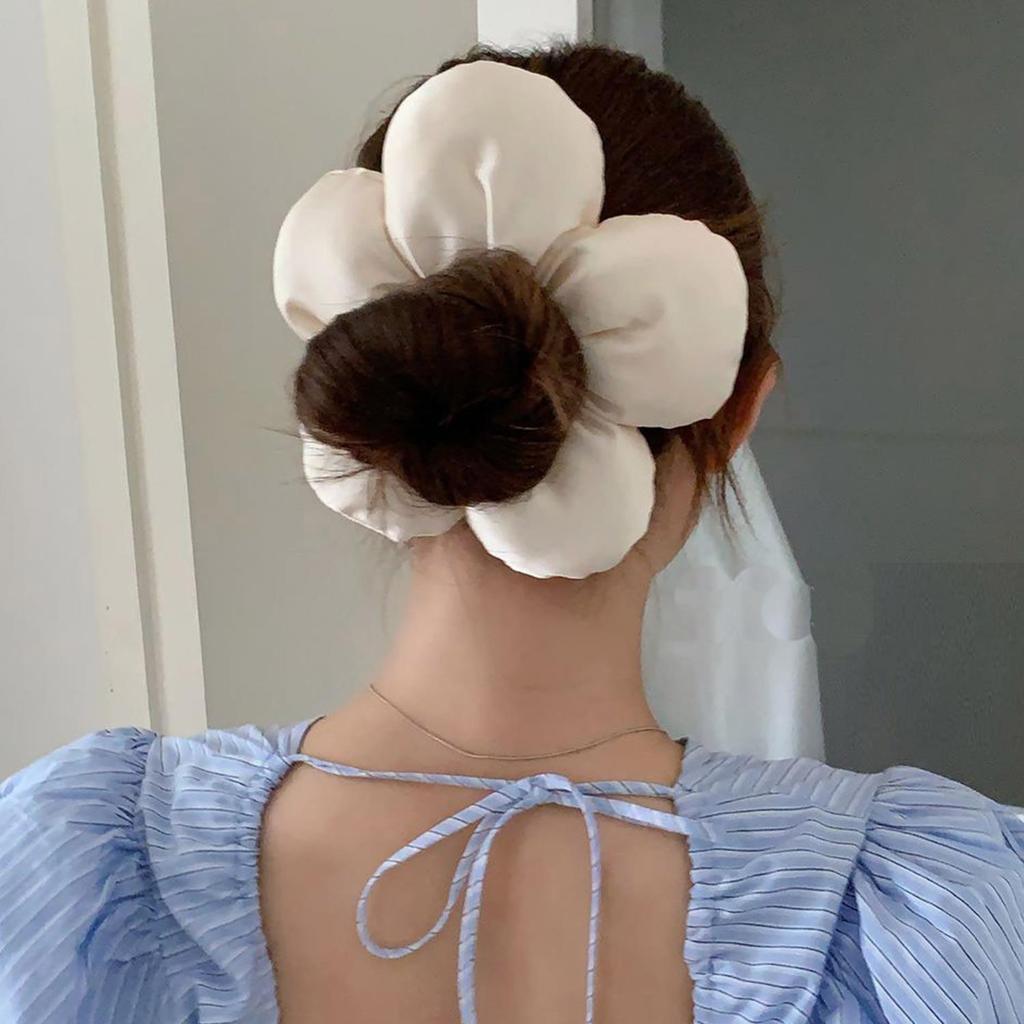 Chouchous à Fleurs Coréens Créatifs Exagérés Coiffe Femme Fille Design Tendance Élastiques à Cheveux Accessoires de Cheveux Doux