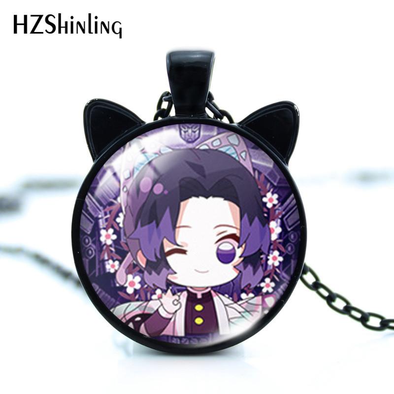 Alloy Necklace Fashionable With Tanjiro And Butterfly Shinobu Characters And Stunning Pendant Cat