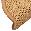 Self Adhesive Stair Mats Sisal Look 15 pcs 56 x 17 x 3 cm Sisal