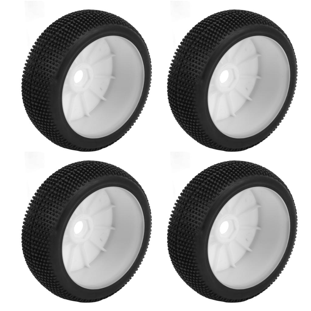 4pcs RC Front Rear Tires and Wheels with 17mm Hex for 1 8 RC Off Road Car Upgrade PartsWhite