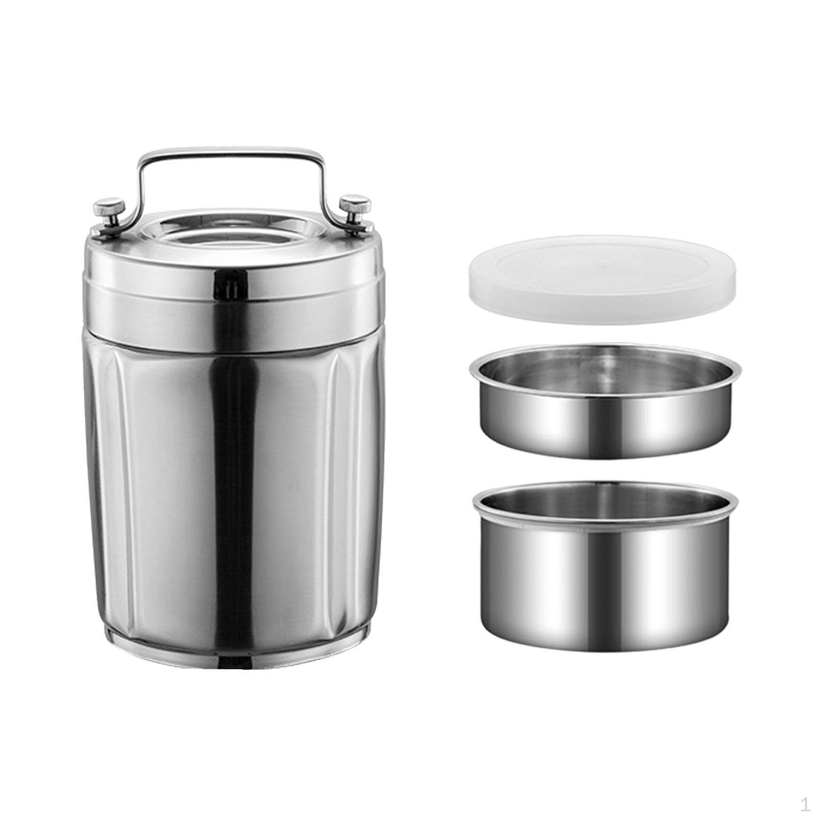 

Ланч-бокс из нержавеющей стали для взрослых, 1,9 л, большая емкость, изолированный контейнер silvery