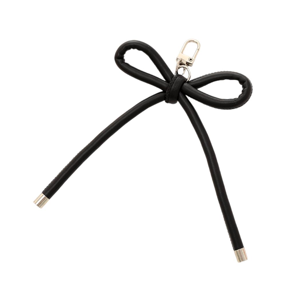 Retro Styles PU Leather Bowknot Keychain with Harajuku Charm Portable for Bags and Mobile Phones Decoration Daily Use