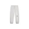 Letter Print Mid Waist Drawstring Straight Leg Knit Sweatpants Men Bottoms Gray AKLT305-5