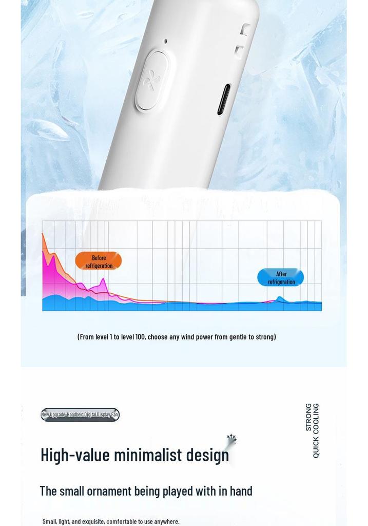 2025 Summer Turbo Handheld Fan with USB & Digital Display, 100 Speeds—Portable for Office & Outdoor Use