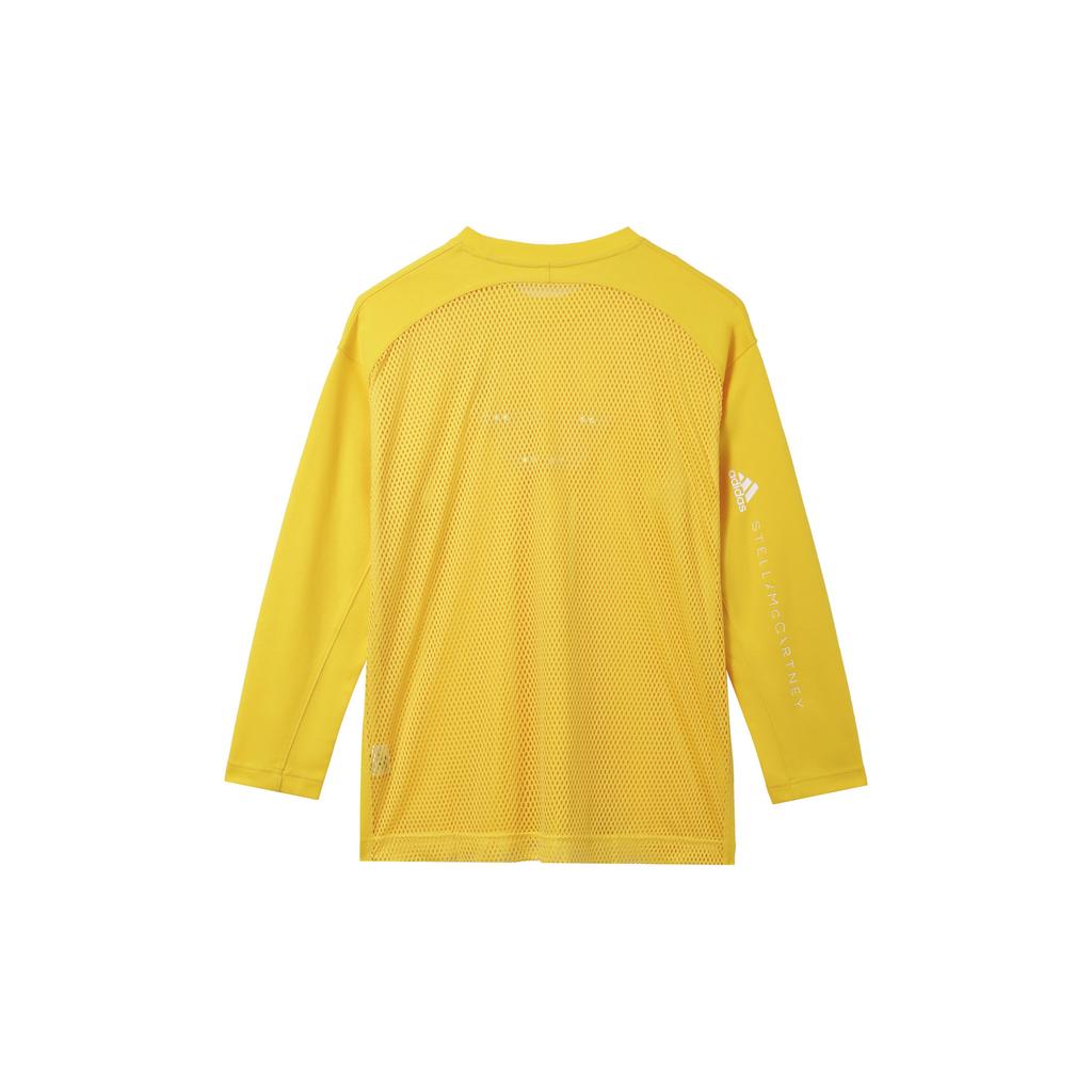 adidas SMC Casual Sports Round Neck Loose Printed Letter Long Sleeve T-Shirt Women Tops Yellow GT9449