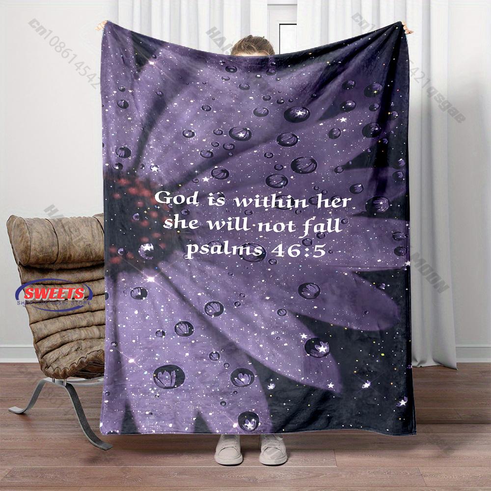 2026 New Christian Bible Verse Print Blanket Warm and Soft Home Travel Blanket Sofa Bedding Cover Blankets Nice Gift for Friends