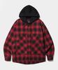 Dimiteulibeullaeg Double Knee Tartan Check Hoodie_Red