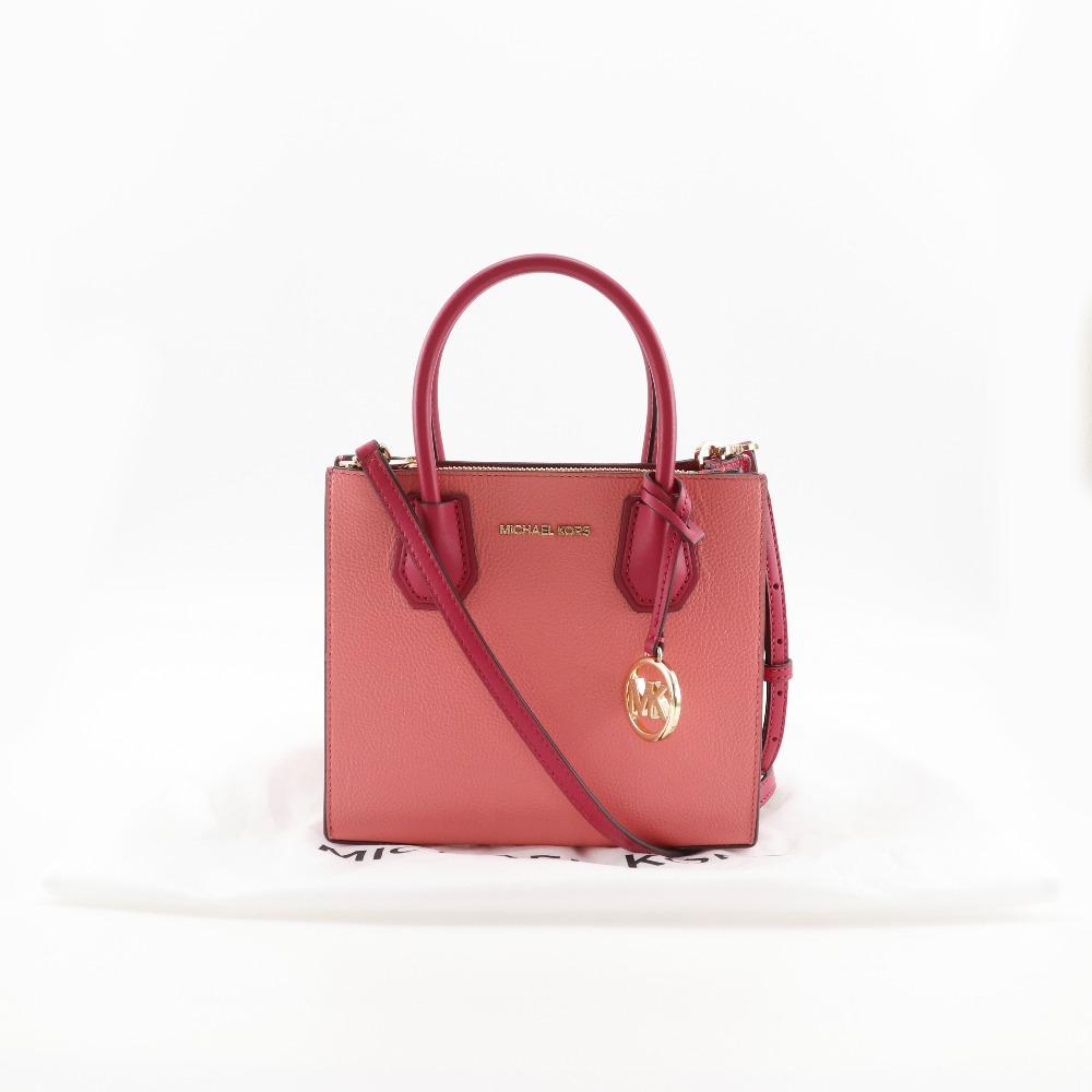 Michael Kors MERCER Handbag 35S1GM9M2T 2WAYShoulder Pink / red leather Women Used