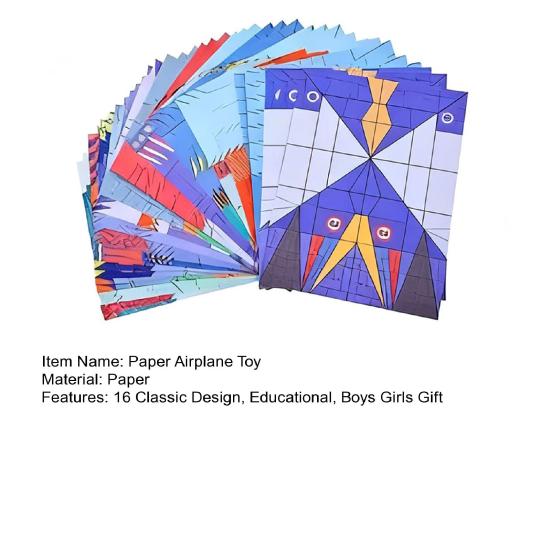 16/48Pcs/Set Paper Airplane Kits with 16 Classic Design DIY Paper Planes Origami