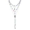 3 Western Style Denim Hat Boots Pendant Pull-out Necklace Long Colorful Round Bead Chain Y-shaped Women's Necklace Sweater Chain