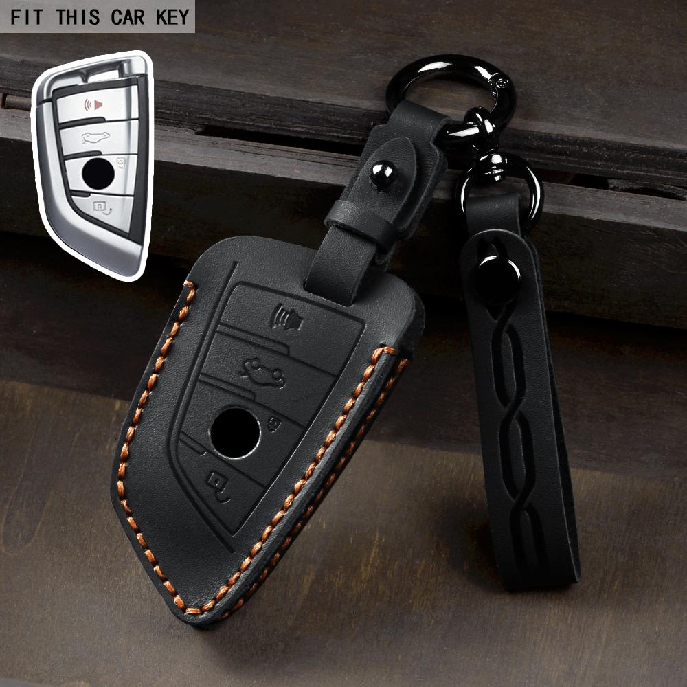 Leather Car Key Case Cover For Bmw X1 X3 X4 X5 F15 X6 F16 G30 7 Series G11 F48 F39 520 525 F30 118I 218I 320I Car Bag