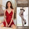 Sexy Lingerie Hollow with Chest Pad Suspender Lace Red Backless Sexy Dress