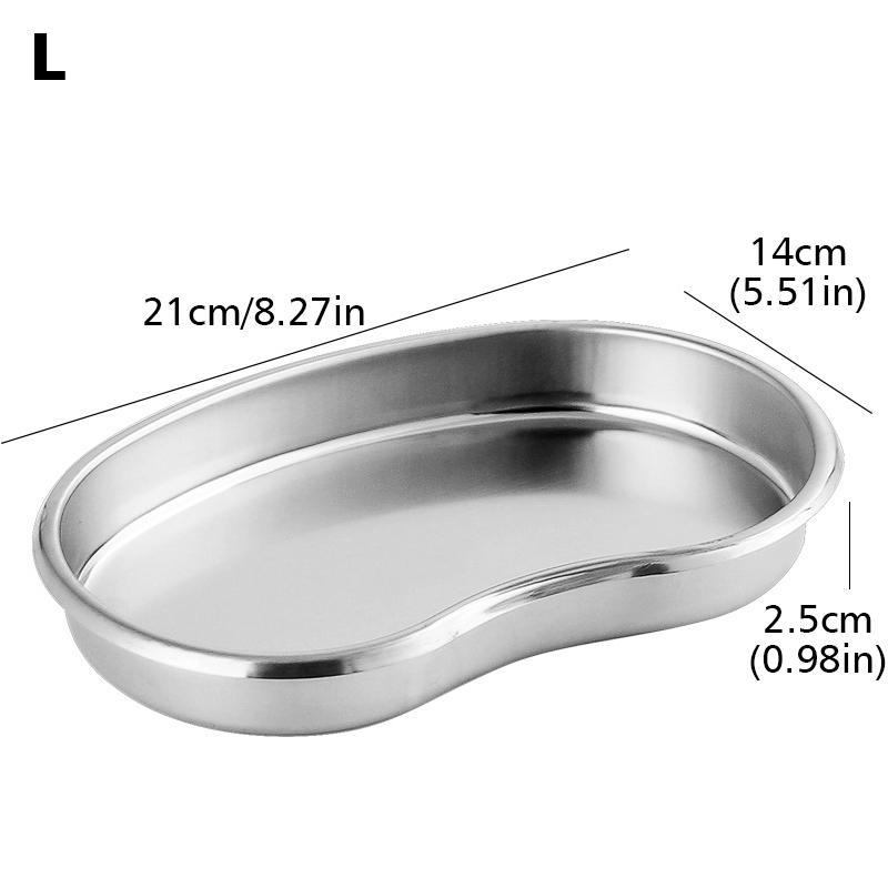 1PC Stainless Steel Tray Multi Functional Jewelry Storage Tray Cosmetic Tattoo Accesory Elbow Tray Irregular Design SML