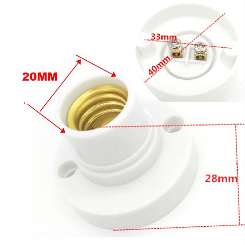 1/2/10Pcs E14 Screw Round Conversion Flat LED Lamp Holder 6A DIY Desktop Small Screw Led Lighting Head Base Socket Black