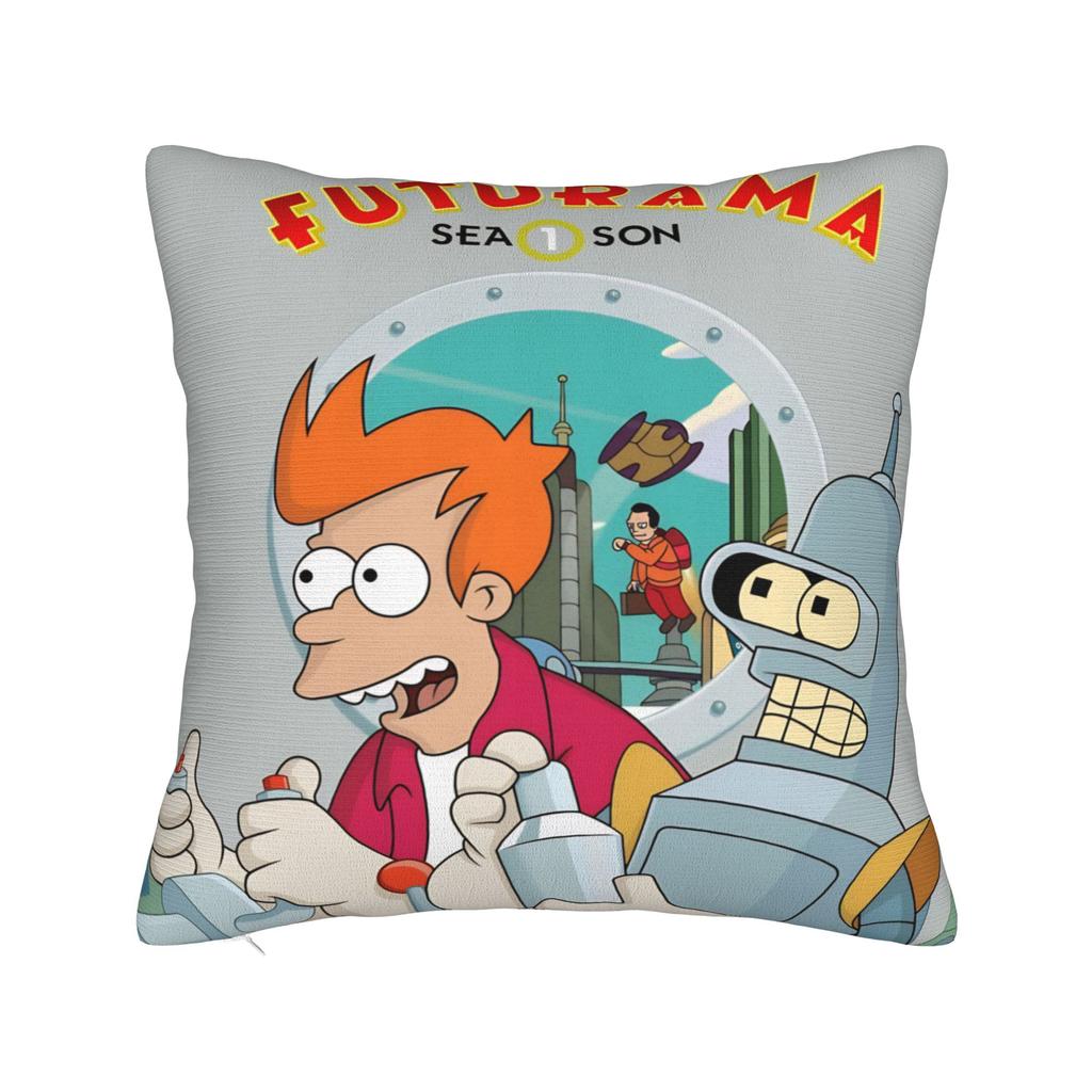 Futuramas Cartoon Comic Pillowcases Merch Soft Cushion Cover Gift  Pillow Case Cover Living Room Multiple Sizes