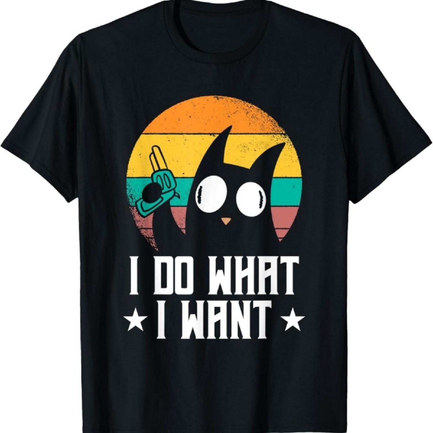 

I Do What I Want Insane Funny Psycho Cat With A Gun T-Shirt XXXXXL різнокольоровий
