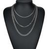 Simple Style Double-sided Polished Cuban Chain Necklace Stainless Steel Jewelry Men Women Geometric Line Element Electroplated