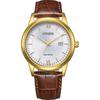 Eco-Drive Solar Men's Watch AW1782-11A Brown Crocodile Look Leather Strap Gold Silver