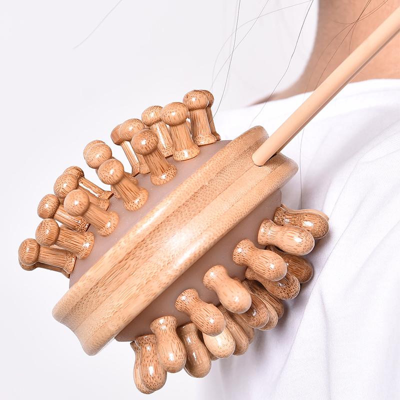 Bamboo Massage Hammer Multifunctional Shoulder Neck Body Muscle Decompression Knocking Relaxation Portable Manual Massage Hammer