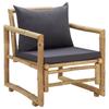 Garden Chairs with Cushions 2 Pcs Bamboo